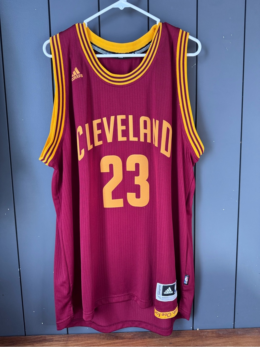 Cleveland Cavaliers Men’s #23 LeBron James Wine and Gold Adidas Jersey